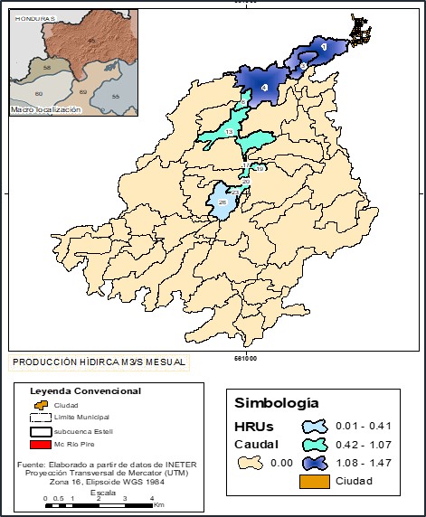 Caudales por HURs en la Microcuenca río Pire