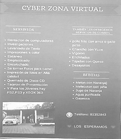 Póster de cyber, comunidad Esquipulas