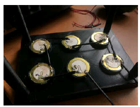 Sistema Físico
de generación de energía por
vibración con circuito de piezoeléctricos en serie adheridos.