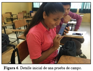 Detalle inicial de una prueba de campo.