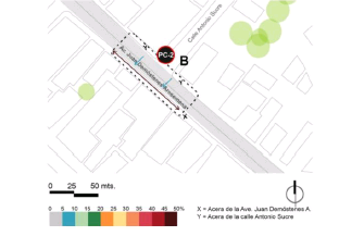  Mapa de flujo de personas en el sector B, 23 de junio de 2021.