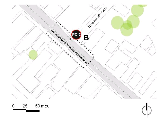  Posición de cámara en el sector B.