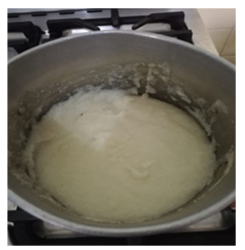 Resultado final del pegamento a base de arroz. 

 