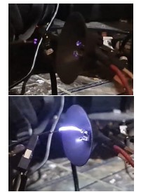 Formación de efecto corona y ruptura dieléctrica, circuito 1.