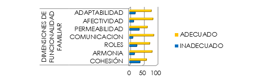 Dimensiones del funcionamiento familiar en adultos mayores encamados.
Policlínica Roberto Ramírez de Diego, Chitré 2018