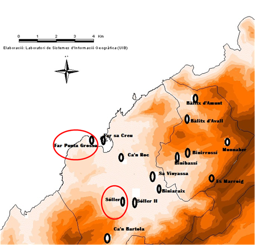 Localización de las estaciones meteorológicas en la zona de estudio. 
