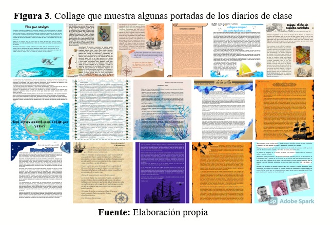  Collage que muestra algunas portadas de los diarios de clase