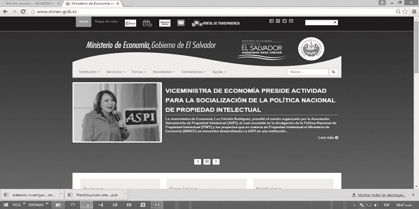 Sitio web del Ministerio de Economía