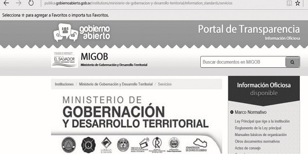 Sitio Web Ministerio de Gobernación y Desarrollo Territorial