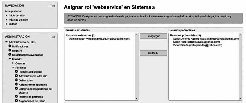 Usuario asociado a Joomdle