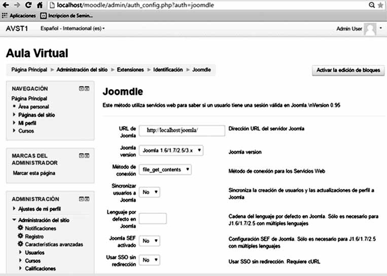 Gestionar identificación de Moodle