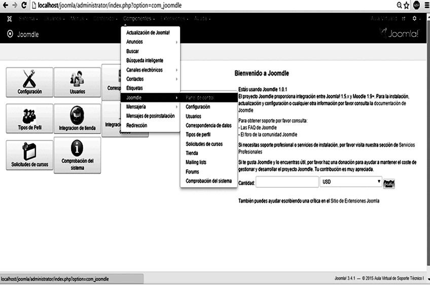 Configuración componente Joomdle
