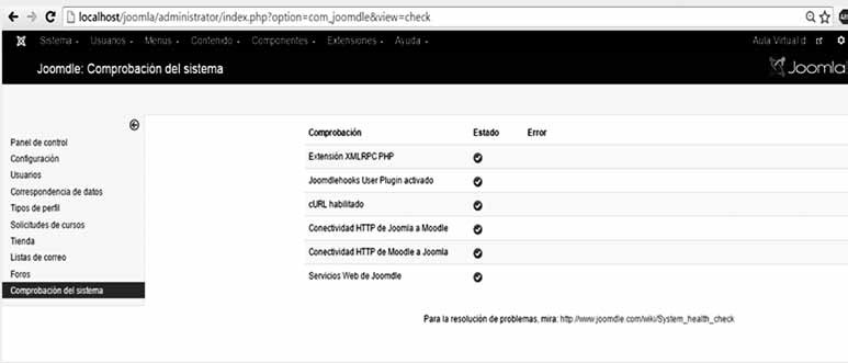 Configuración componente Joomdle