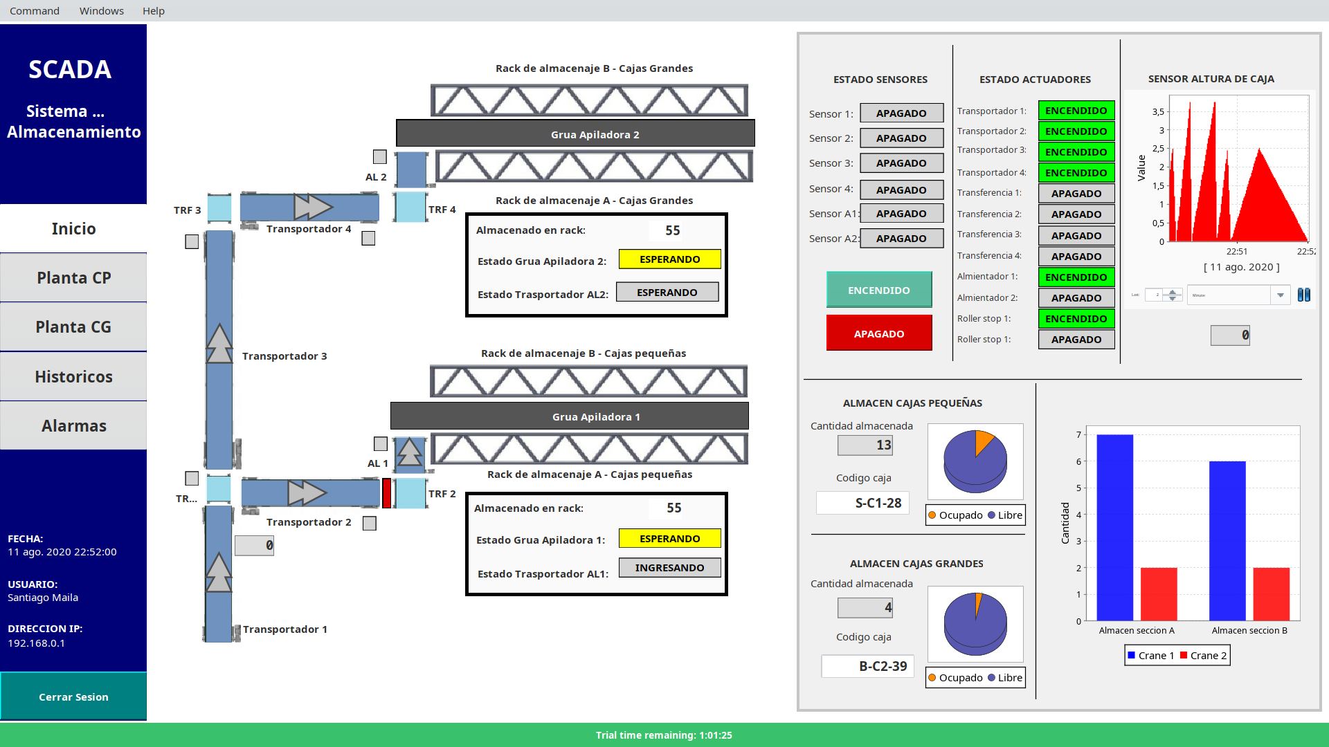Sistema SCADA en funcionamiento
