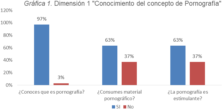 Dimensión 1 "Conocimiento del concepto de Pornografia