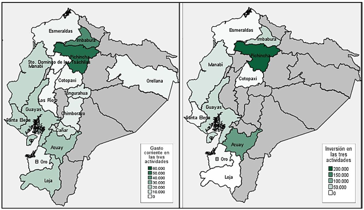 Gasto corriente e inversi&oacute;n en el Ecuador