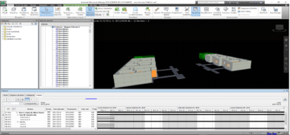 Ventana 
              TimeLiner con Simulación 4D y mostrando días de cada etapa en la obra (Elaboración propia).
            