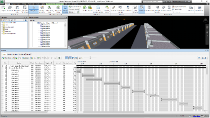 Programación 
              Microsoft Project Importada a 
              Naviswork (Elaboración propia).
            