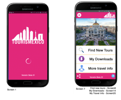 Capturas de pantalla del prototipo digital TourisMexico.