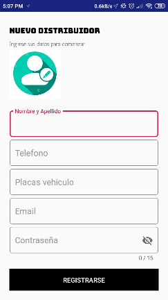 Interfaz
  registro distribuidor.