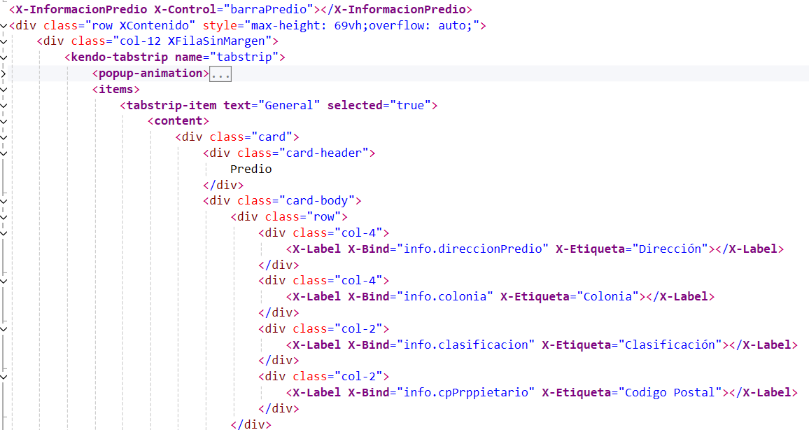 Código simplificado usando TagHelpers.