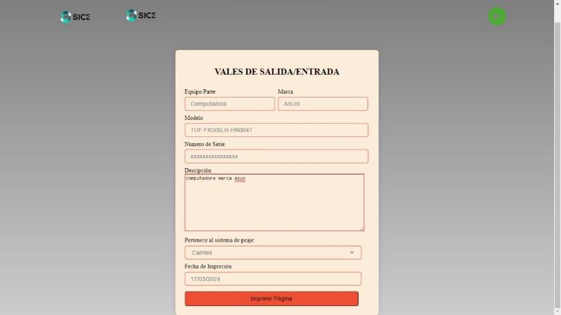 P&aacute;gina para imprimir.