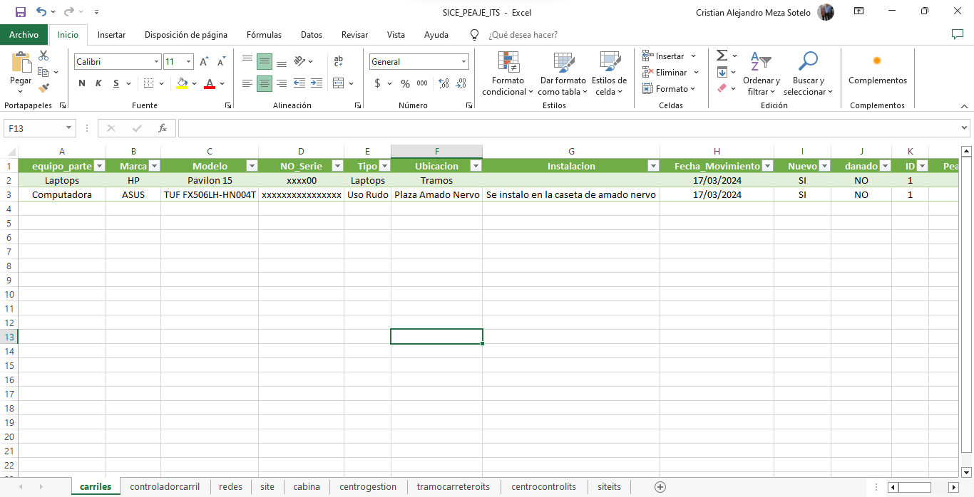 Actualizaci&oacute;n en tiempo real de los datos en Excel.