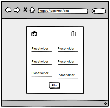 Mockup de pantalla para alta.