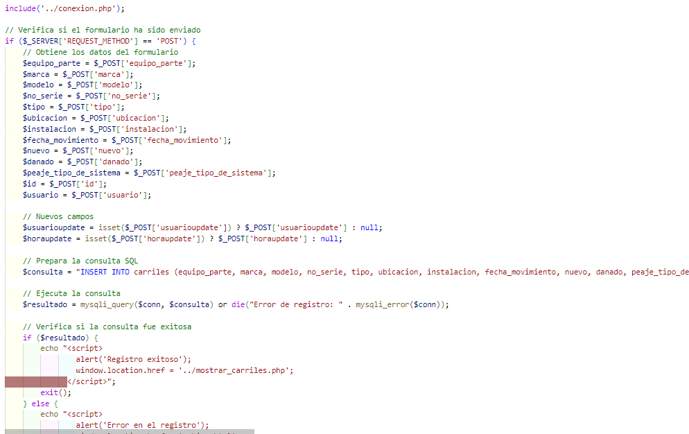 Archivo Carriles.php.