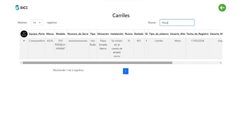 B&uacute;squeda de registro.