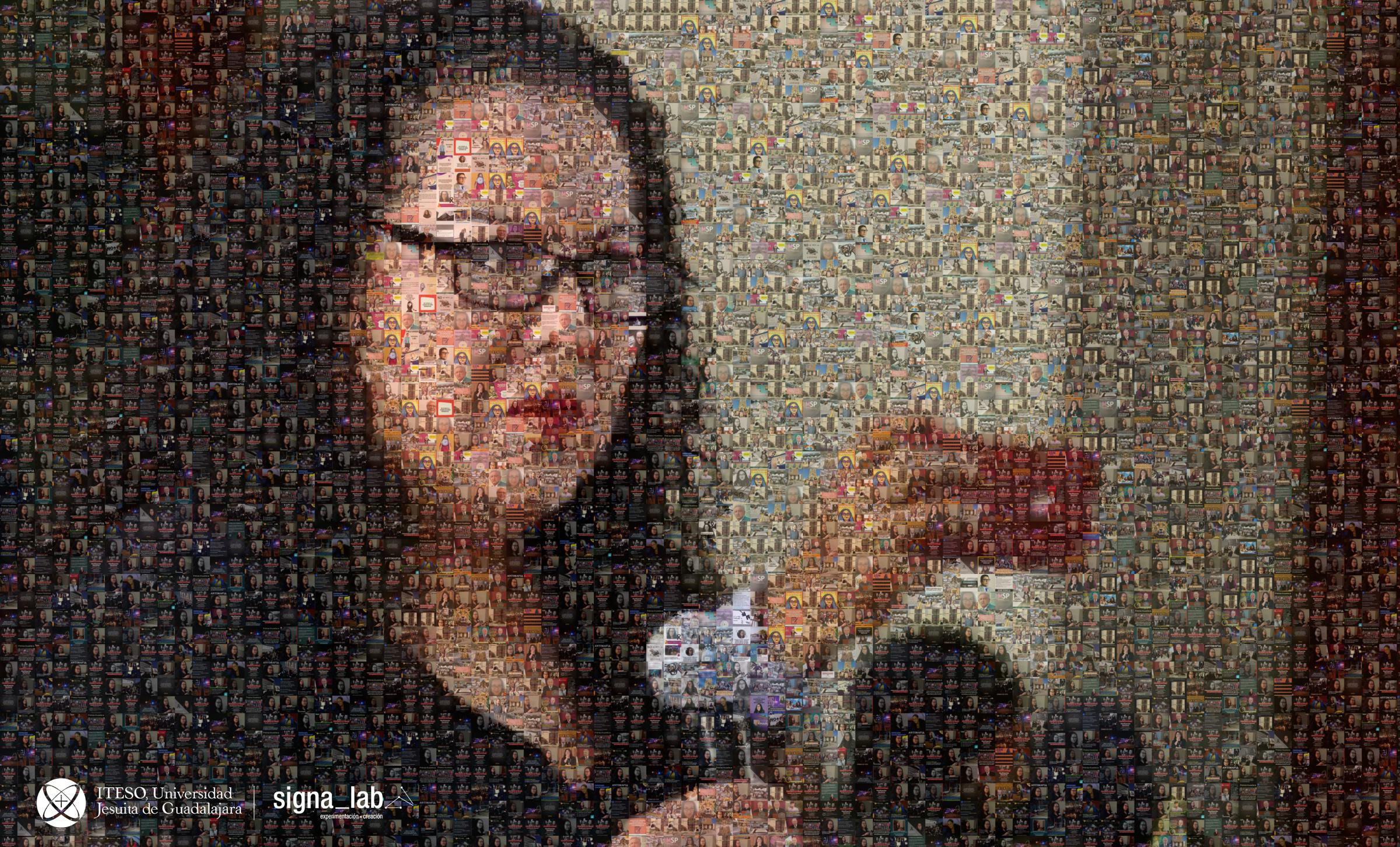 Mosaico conformado con 238 publicaciones en Instagram que utilizaron el hashtag #LourdesMaldonado.