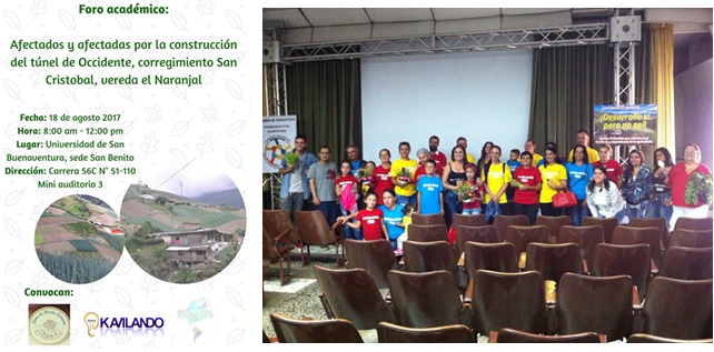 Foro Afectaciones Comunidades Túnel
de Occidente. Universidad de San Buenaventura