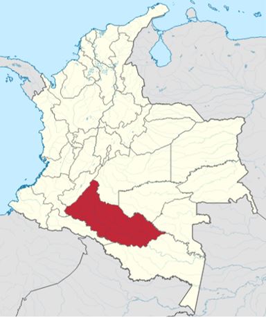Ubicación de Caquetá en Colombia