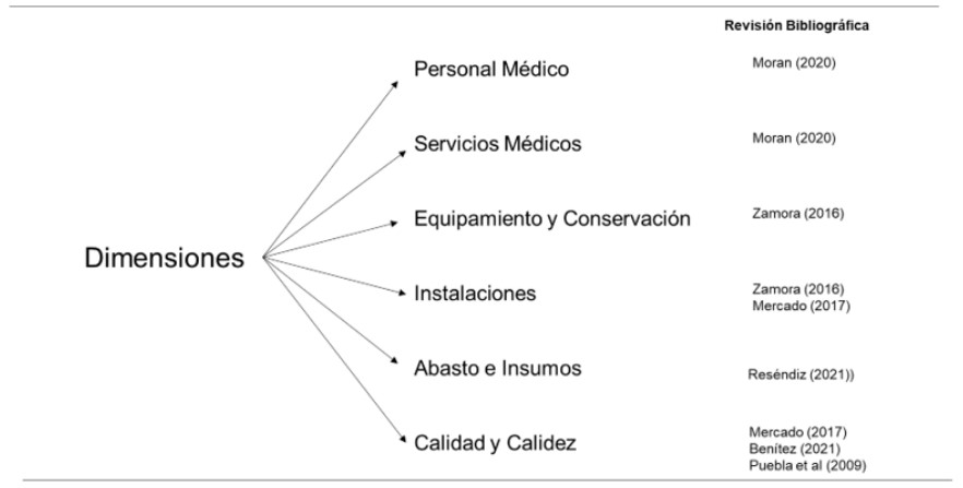 Figura 1. Dimensiones detectadas para
el enfoque del diagnóstico de los servicios de salud en la planeación
participativa.  

 