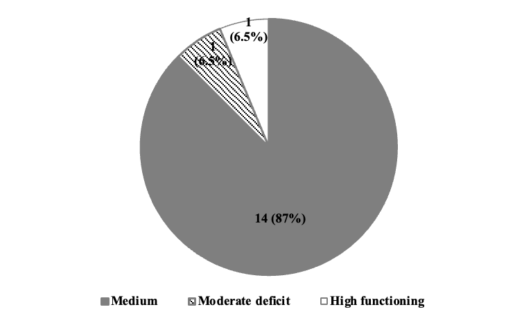 Figure 1. Functional level of social cooperation in
children from 3 to 5 years of age from the "TIWINZA" Basic Education
School, Buena Fe canton, Los Ríos province.