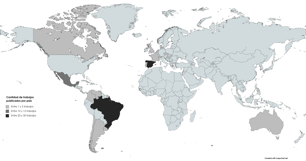 Cantidad de trabajos publicados por
país de edición