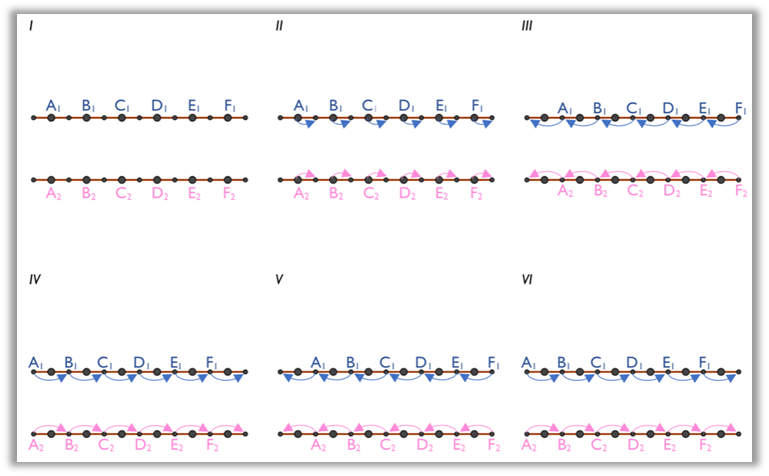 Diagrams of the analysis of the dance Vira Velho de Vila Verde