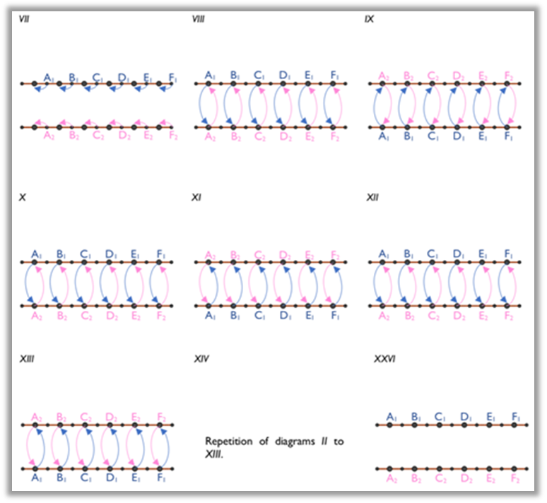 Diagrams of the analysis of the dance Vira Velho de Vila Verde