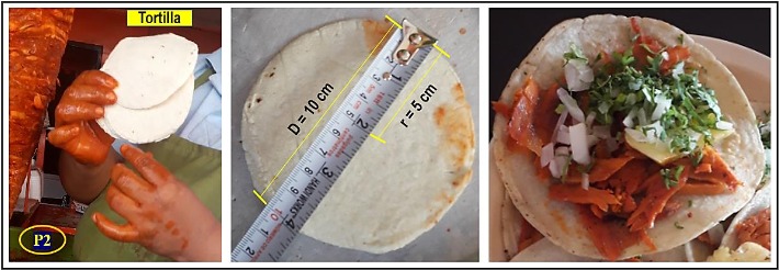 Elaboración del taco al pastor en México.