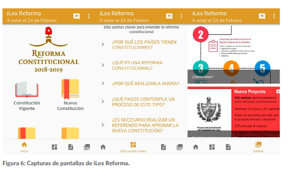 Capturas de pantallas de iLex Reforma