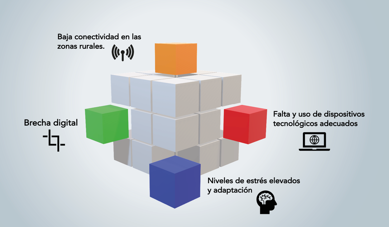 Problemas de conectividad durante la práctica educativa en presencialidad remota.