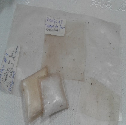 Elaboraci&oacute;n de sachetz como alternativas al empacado alimentario
     elaborados a partir de almidones termopl&aacute;sticos.