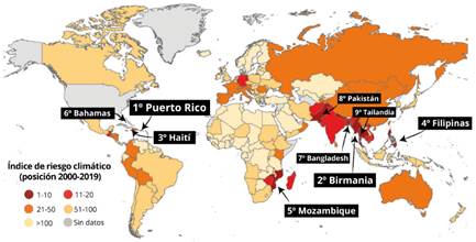 Efectos del cambio climático sobre los países