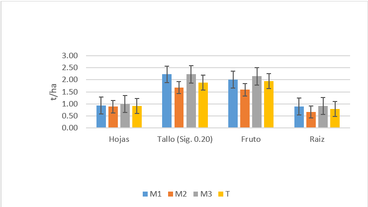 Producción de biomasa fresca en maíz con MM