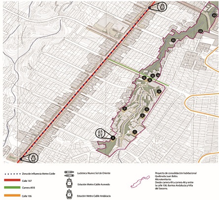 Ubicaci&oacute;n de todos los bloques que conforman la consolidaci&oacute;n habitacional
