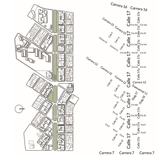 Plano general del sector y plano de calles