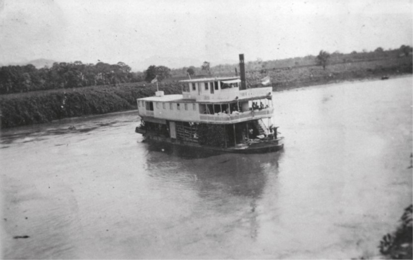 Vapor
por el río Cauca, cerca al puerto de La Virginia. 22 de abril de 1926