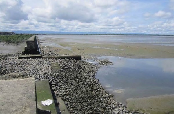 Contaminación
de la zona de bajamar por emisor ubicado en ¨playa basura¨