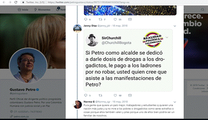 Comentario desde lo textual
utilizando el recurso de la imagen posteado por los usuarios de Twitter