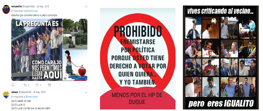Respuestas al tuit de Iván Duque
haciendo uso memes e imágenes editadas